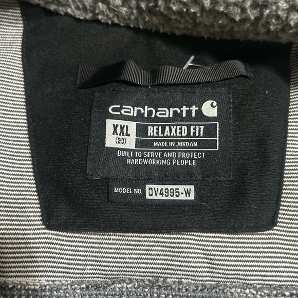 Carhartt Women's Vest XXL (20) Relaxed Fit Sherpa Fleece Snap Front Gray Black - Picture 6 of 12